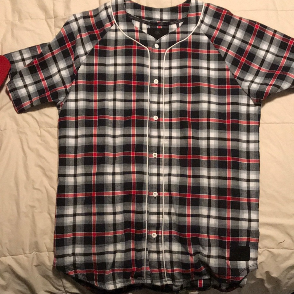 Plaid baseball jersey pac sun